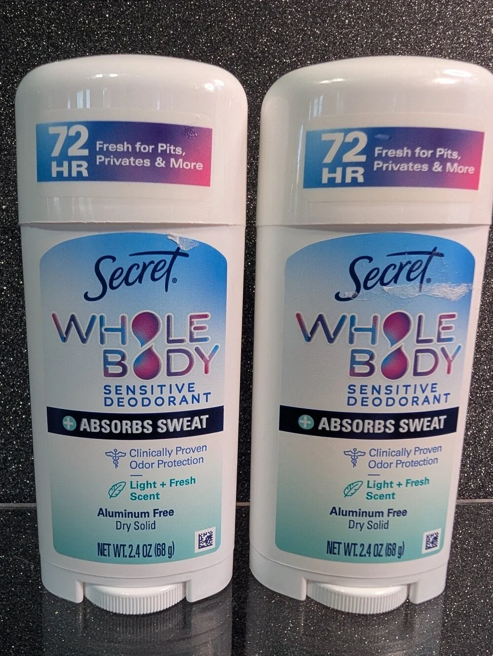 Secret Whole Body Sensitive Deodorant Stick Light and Fresh Scent 2 Pack